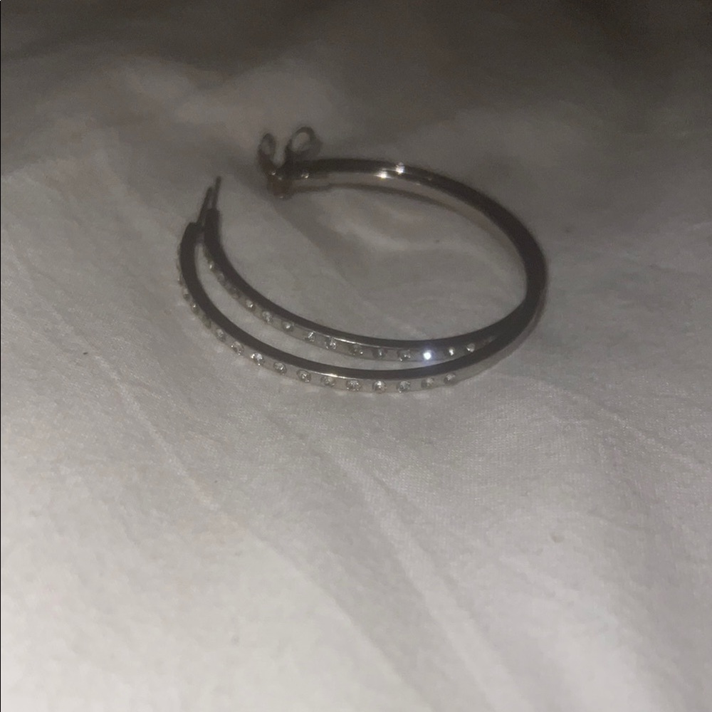Francesca's Collections Silver Crystal Studded Earrings